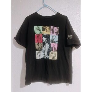 Taylor Swift Eras Tour Black T-shirt Size XL Concert Album Collage Tee Swifty